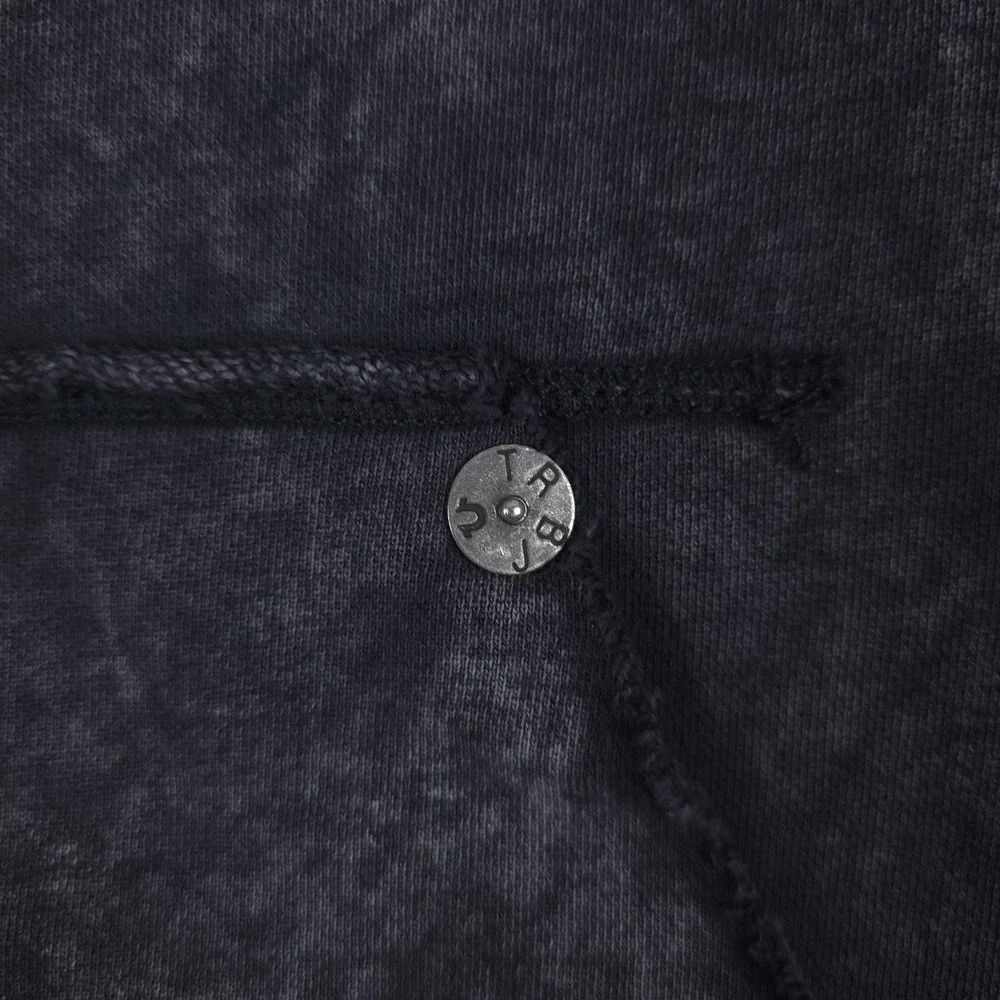 True Religion Distressed‎ Hoodie Mens Medium Gray Pullover Sweatshirt Grunge Y2K